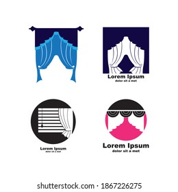 Curtains logo icon Vector illustration.
