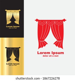 Curtains logo icon Vector illustration.
