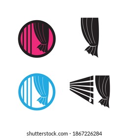 Curtains logo icon Vector illustration.
