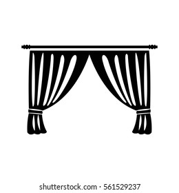 curtains on the ledge of vector icon