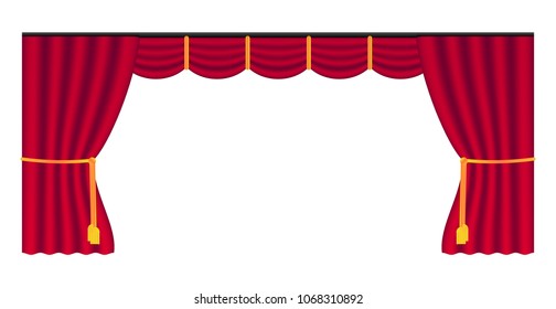 Curtains red on white backgroundvector illustration 