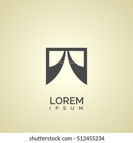 curtains sign. icon design