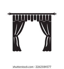 Curtains simple icon,illustration design template.