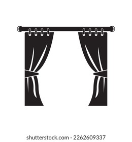 Cortinas simples icono,plantilla de diseño de ilustración.