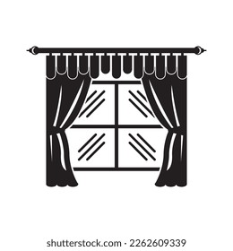 Curtains simple icon,illustration design template.