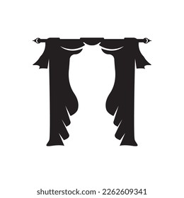 Cortinas simples icono,plantilla de diseño de ilustración.