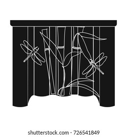 Curtains, single icon in black style.Curtains vector symbol stock illustration web.