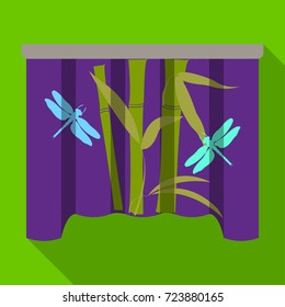 Curtains, single icon in flat style.Curtains vector symbol stock illustration web.