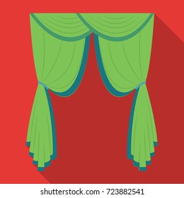 Curtains, single icon in flat style.Curtains vector symbol stock illustration web.