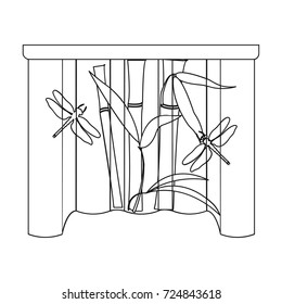 Curtains, single icon in outline style.Curtains vector symbol stock illustration web.