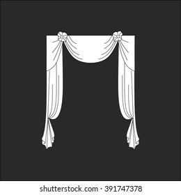 curtains. sketch design window curtains.