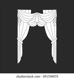 curtains. sketch design window curtains.