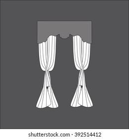 curtains. sketch design window curtains.