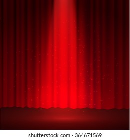 Curtains spotlight stage background. Vector eps10.
