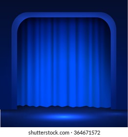 Curtains spotlight stage background. Vector eps10.