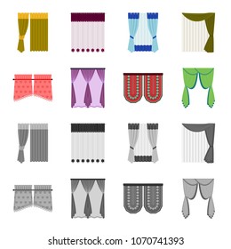 Curtains, stick, cornices, and other web icon in cartoon,monochrome style.Bow, fabric, tulle icons in set collection.