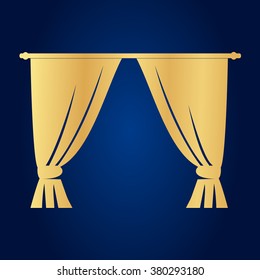 Curtains symbol. Vector illustration.