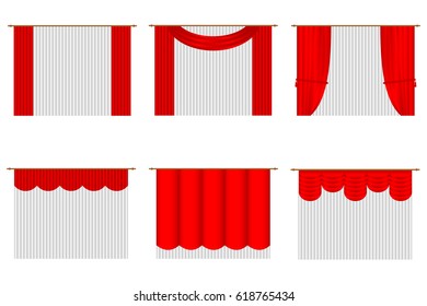 Curtains with tulle. Flat design, vector illustration, vector.