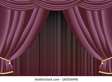 Curtains vector background.