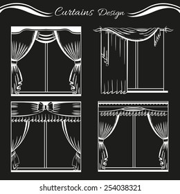 Curtains. Vector design