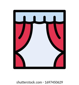 curtains vector flat color icon 