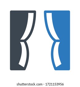 curtains vector glyph color icon 
