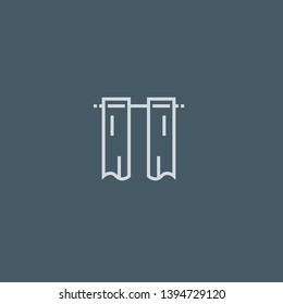 Curtains vector icon. Curtains concept stroke symbol design. Thin graphic elements vector illustration, outline pattern for your web site design, logo, UI. EPS 10.
