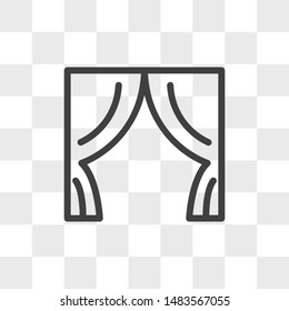 Curtains vector icon in modern design style for web site and mobile app