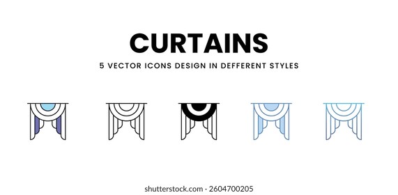 Curtains vector icons set stock illustration