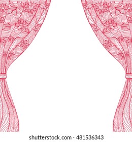 Curtains. Vector illustration.