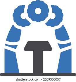 cortinas Ilustración vectorial sobre un fondo transparente. Símbolos de calidad superior. Iconos vectoriales de glifos para diseño de conceptos y gráficos.