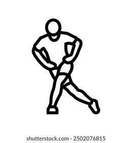 curtsy lunges fitness exercise leg line icon vector. curtsy lunges fitness exercise leg sign. isolated contour symbol black illustration