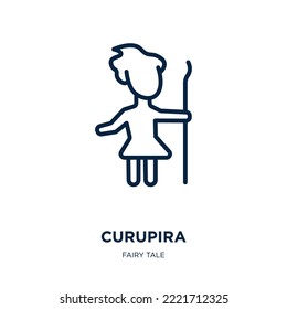 curupira icon from fairy tale collection. Thin linear curupira, fairy tale, beautiful outline icon isolated on white background. Line vector curupira sign, symbol for web and mobile