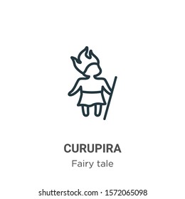 Curupira outline vector icon. Thin line black curupira icon, flat vector simple element illustration from editable fairy tale concept isolated on white background