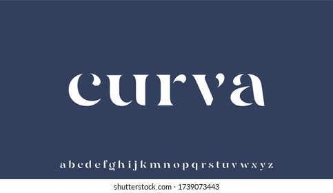 CURVA, elegant luxury and glamour font beautiful alphabet vector