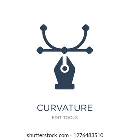 curvature icon vector on white background, curvature trendy filled icons from Edit tools collection, curvature vector illustration