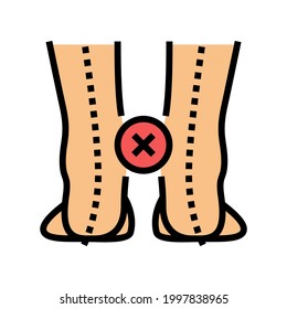 curvature of legs inward color icon vector. curvature of legs inward sign. isolated symbol illustration