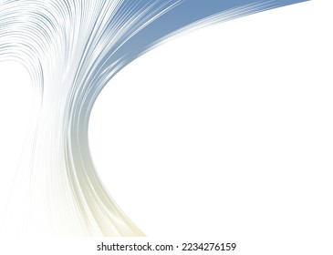 Curvature of space vector abstract art background, 3D linear flow distorted shape, deformed fluid, chaos of space.