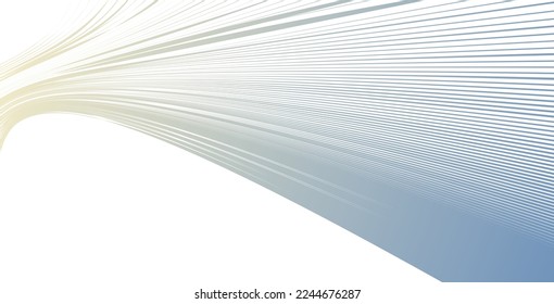 Curvature of space vector abstract art background, 3D linear flow distorted shape, deformed fluid, chaos of space.