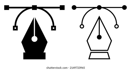 Curvature tool line and glyph icon. Vector illustration isolated on white background