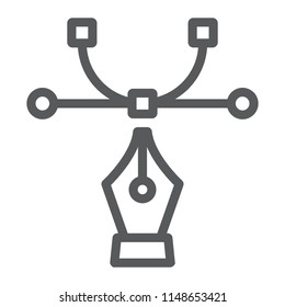 Curvature tool line icon, tools and design, curve sign, vector graphics, a linear pattern on a white background, eps 10.