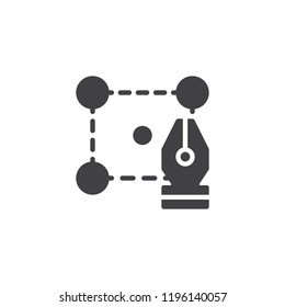 Curvature tool pen vector icon. filled flat sign for mobile concept and web design. Edit graphics solid icon. Symbol, logo illustration. Pixel perfect vector graphics