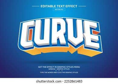 Curve 3D editable text effect template