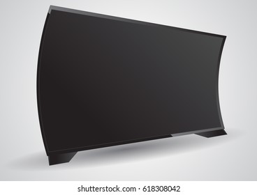 Curve 4K HD LCD LED TV Panel modern design display vector