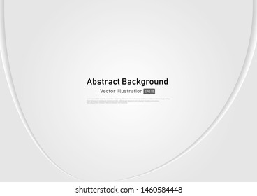 Curve Abstract Background white and gray gradient color background.Vector Illustration.