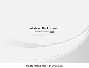 Curve Abstract Background white and gray gradient color background.Vector Illustration.