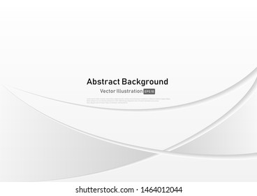 Curve Abstract Background white and gray gradient color background.Vector Illustration.