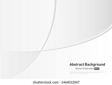 Curve Abstract Background white and gray gradient color background.Vector Illustration.