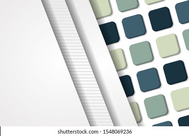 Curve Abstract Background.  white and gray gradient color. geometric modern. square and stripped pattern. Vector Illustration.