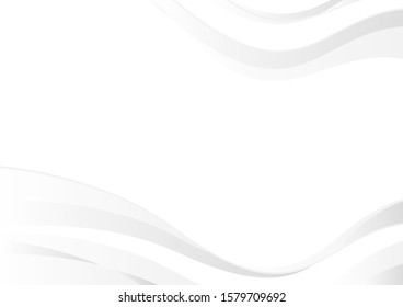 Fondo de color gris y blanco de fondo abstracto de curva. Ilustración vectorial.